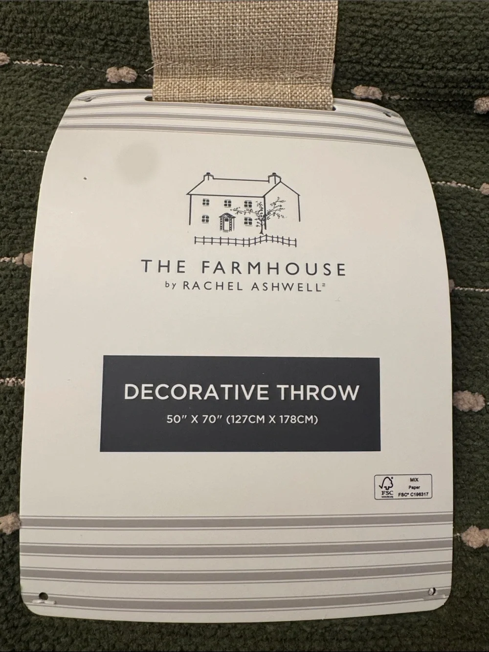 THE FARMHOUSE by Rachel Ashwell Decorative Throw - Green/Tan - 50